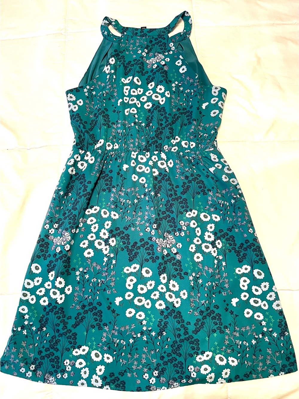 41 Hawthorn Teal Floral Vintage-Nature Soft Girl Inspired Dress-Size Medium